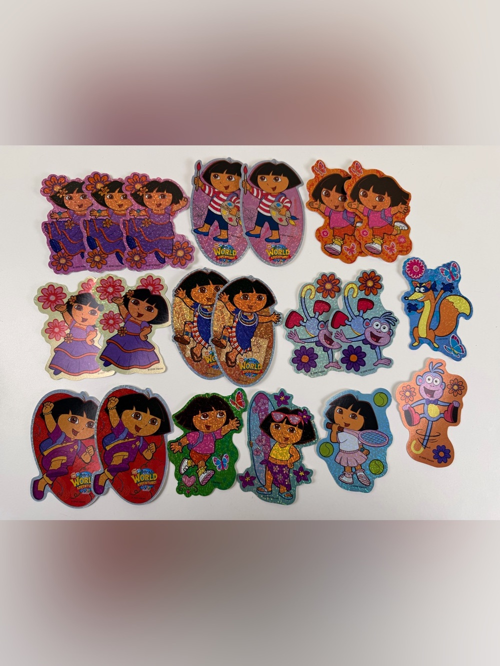 Lot of 20 Y2K Sandylion Dora the explorer holographic Vending machine stickers